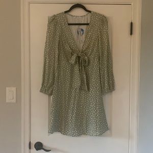 Cupshe long sleeve green polka dot dress